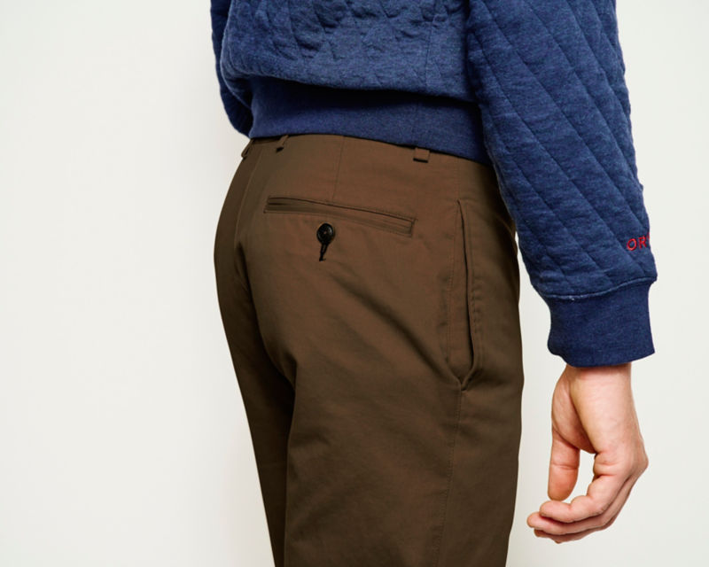 Ultimate Khakis Trim Fit Plain-Front Pants - OLIVE image number 3