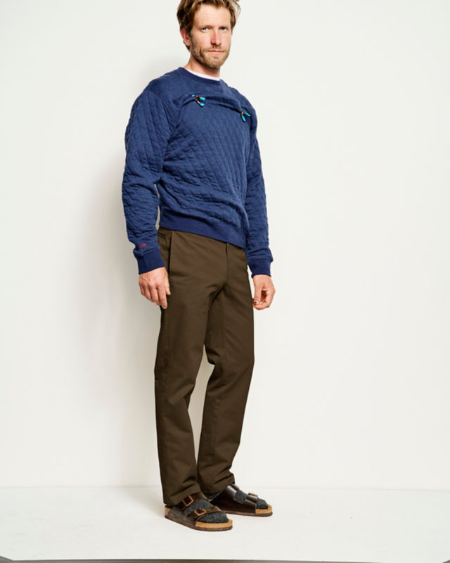Ultimate Khakis Trim Fit Plain-Front Pants - OLIVE image number 1