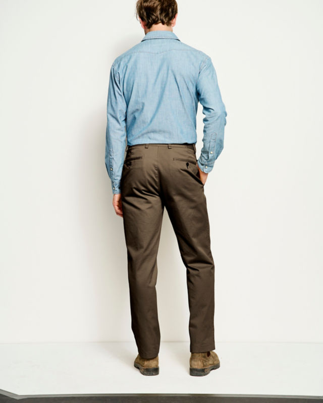 Ultimate Khakis Plain Front Pants - OLIVE image number 3