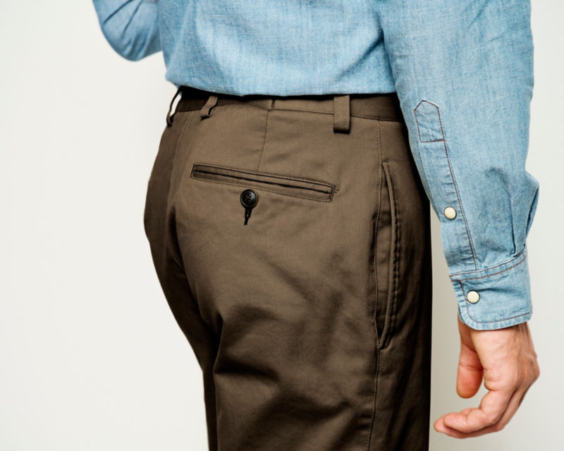 Ultimate Khakis Plain Front Pants - OLIVE image number 4