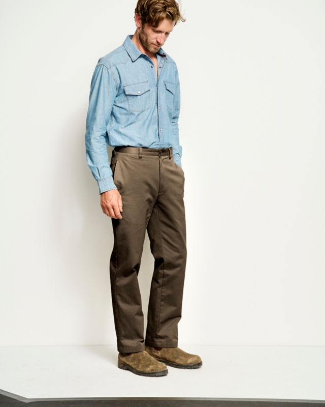 Ultimate Khakis Plain Front Pants - OLIVE image number 2