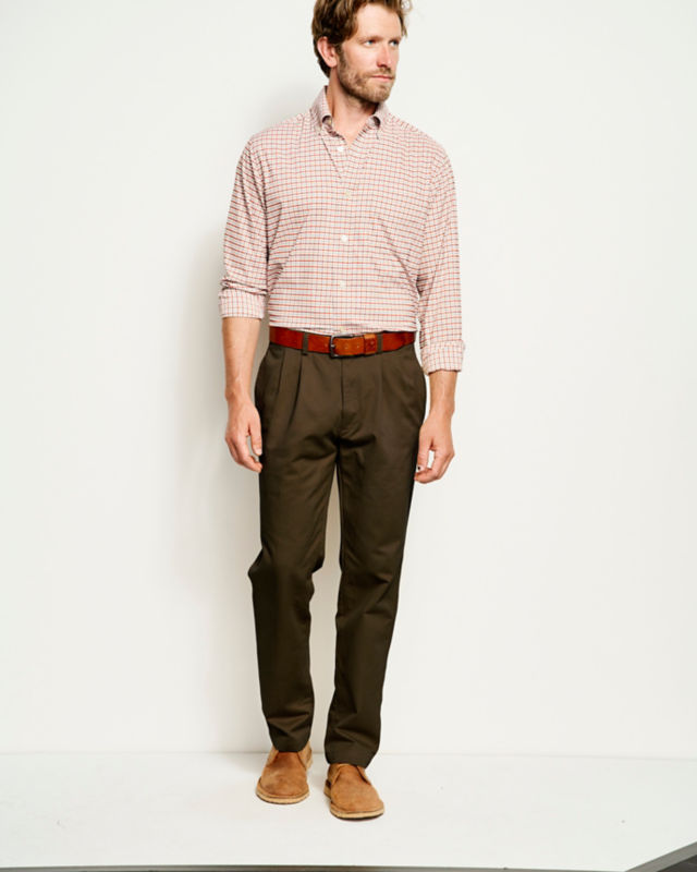 Ultimate Khakis Pleated Front Pants - OLIVE image number 1