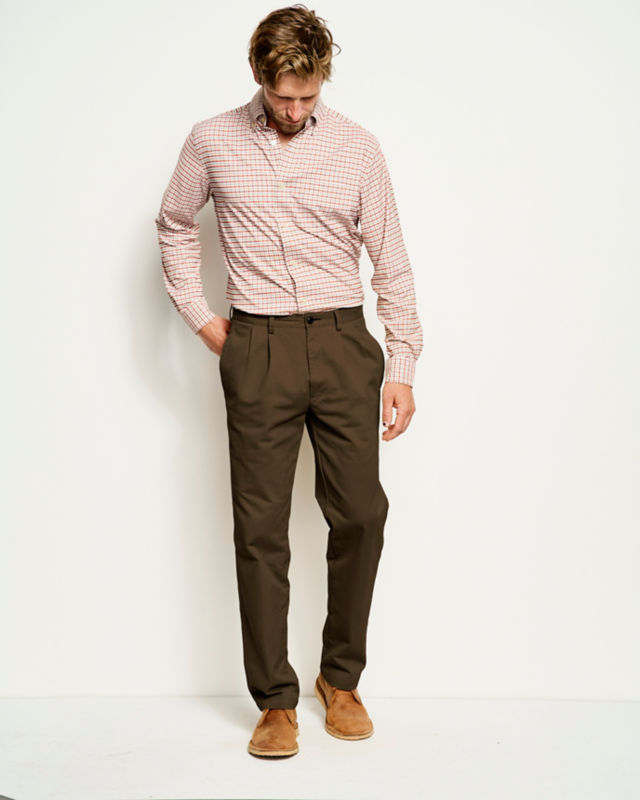 Ultimate Khakis Pleated Front Pants - OLIVE image number 0