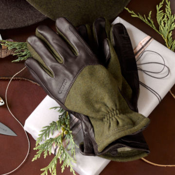Melton Wool and Leather Gloves - image number 1