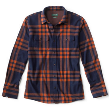 Snowy River Brushed Knit Long-Sleeved Shirt - NAVY PLAID