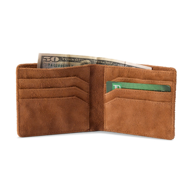 Goat Suede Billfold Wallet - CAMEL