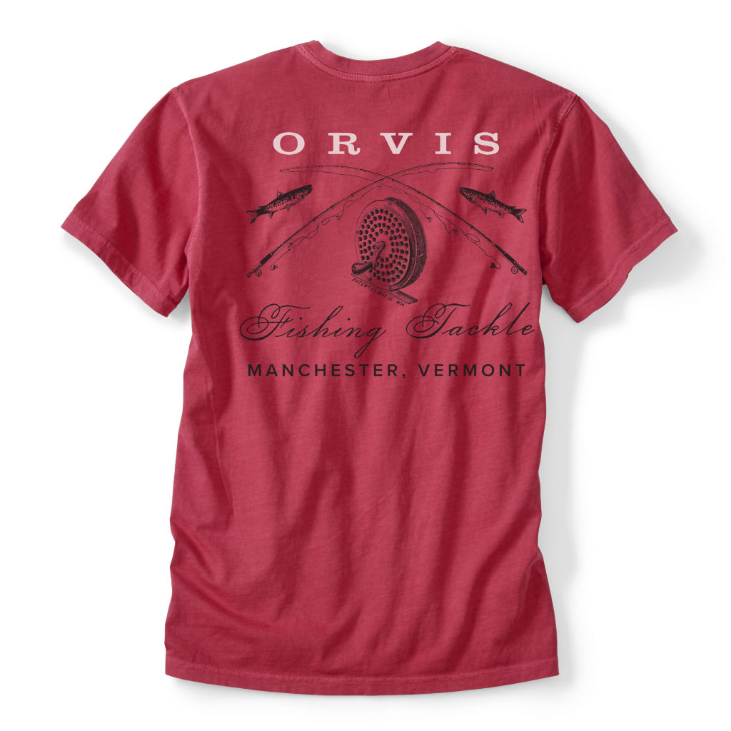 Men's Vintage Crossed Rods Graphic T-Shirt | Red | Size Medium | Cotton | Orvis