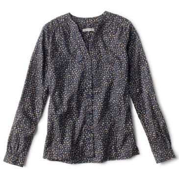 Wander Long-Sleeved Printed Shirt - NAVY SPECKLED TRIANGLES