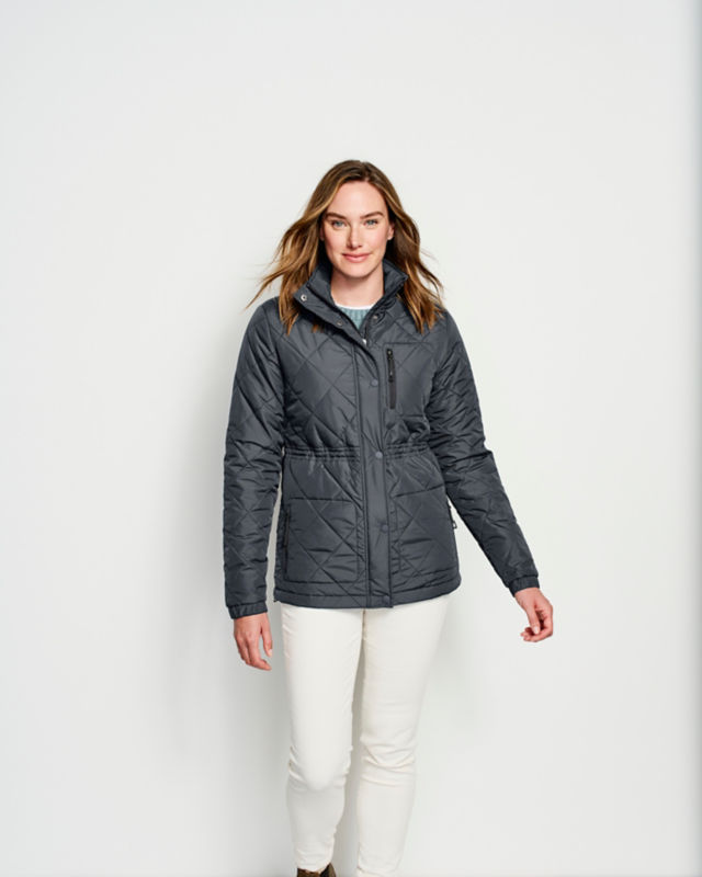 Womens quilted best sale jacket with hood