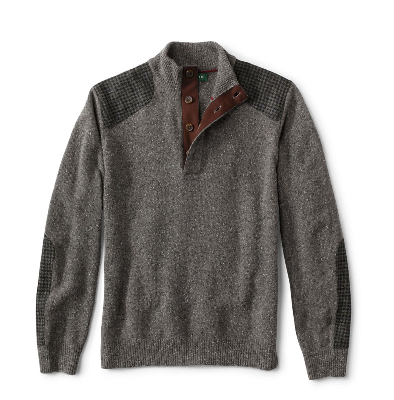 Tweed Button Mockneck Lambswool Sweater | Orvis