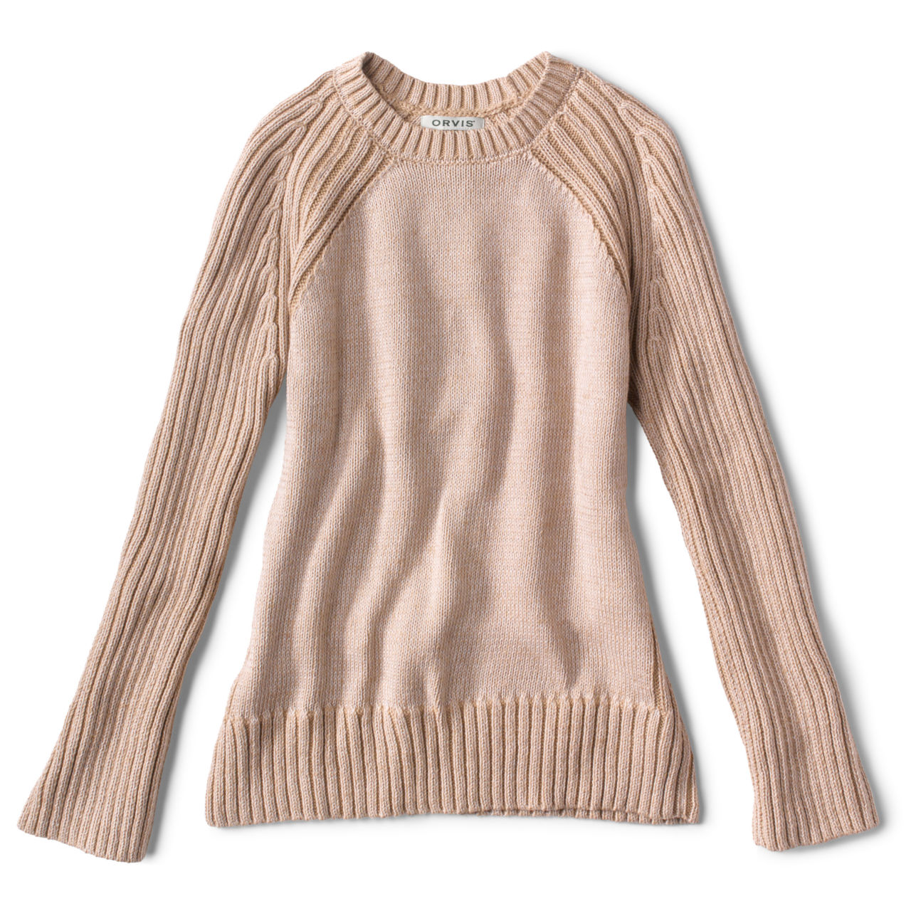Plaited Rib Detail Sweater - NATURAL HEATHER image number 0