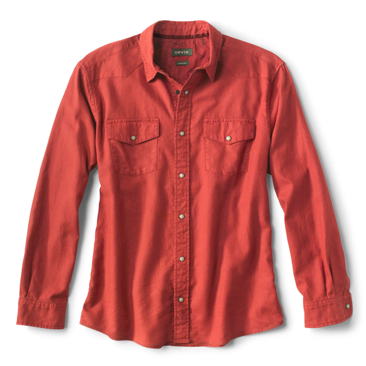 Great Bend Pigment-Dyed Long-Sleeved Shirt - PAPRIKA image number 0