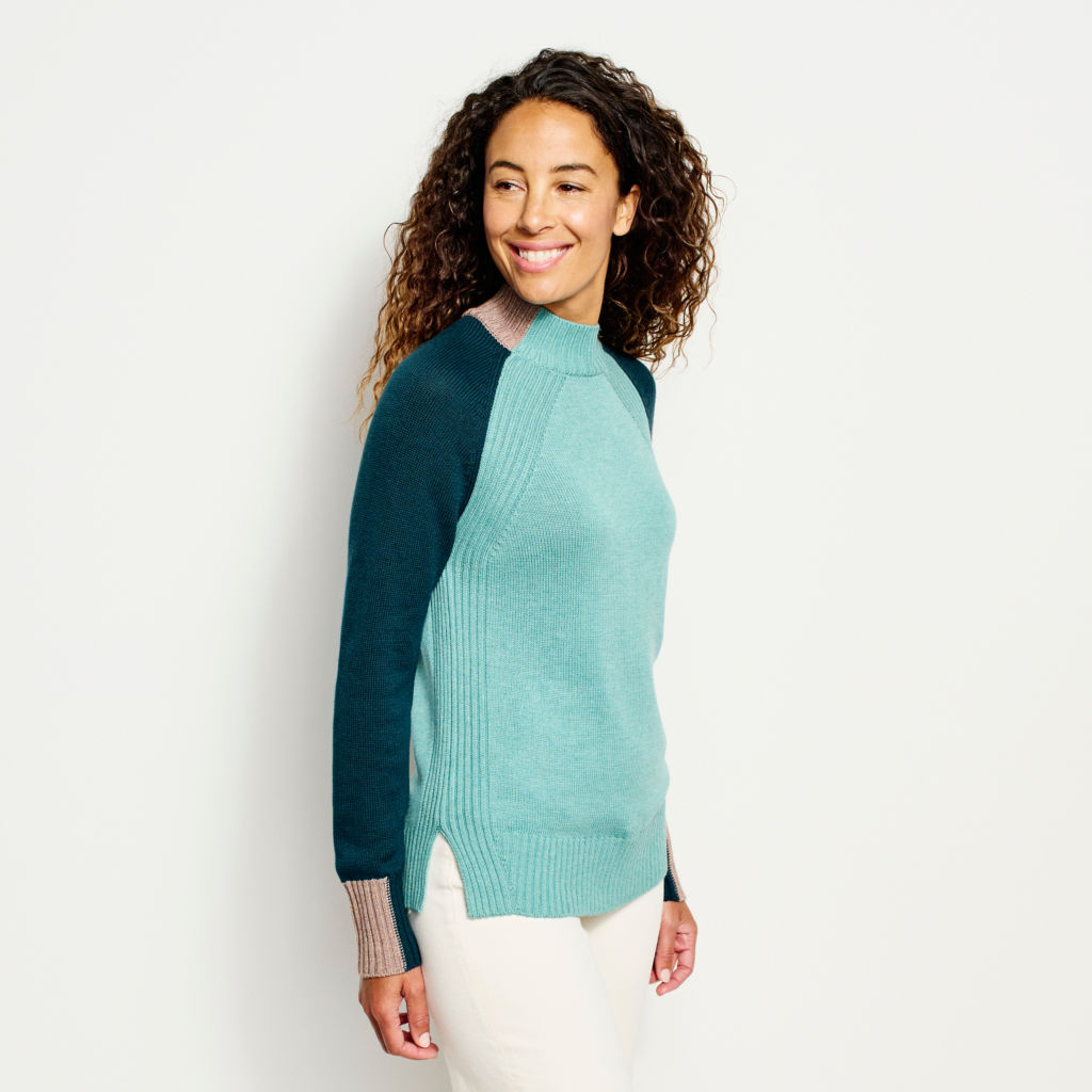 Anywear Mockneck Colorblock Sweater -  image number 1