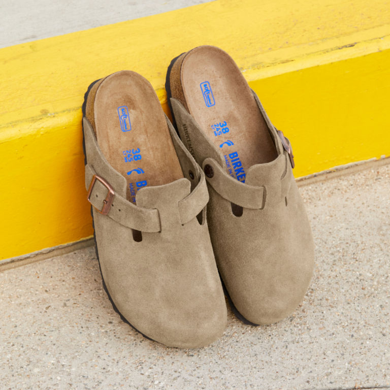 Women's Birkenstock® Boston Soft Footbed Clogs - TAUPE image number 3
