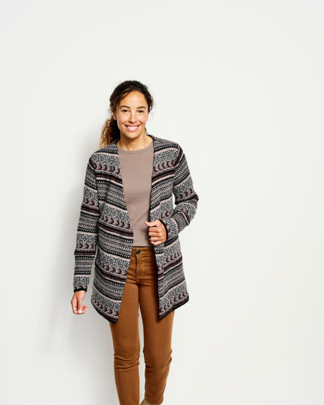 Stowe Wrap Cardigan - NATURAL/REDWOOD MULTI image number 4