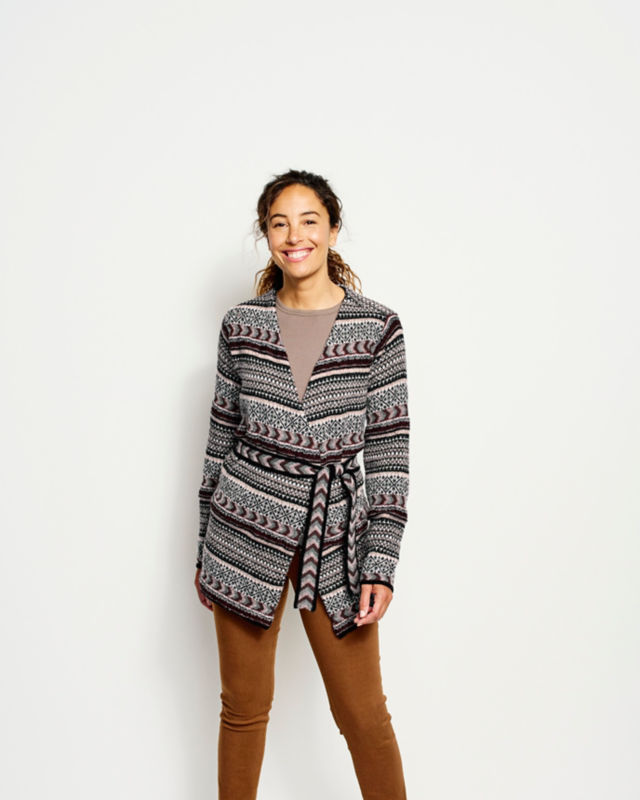 Stowe Wrap Cardigan - NATURAL/REDWOOD MULTI