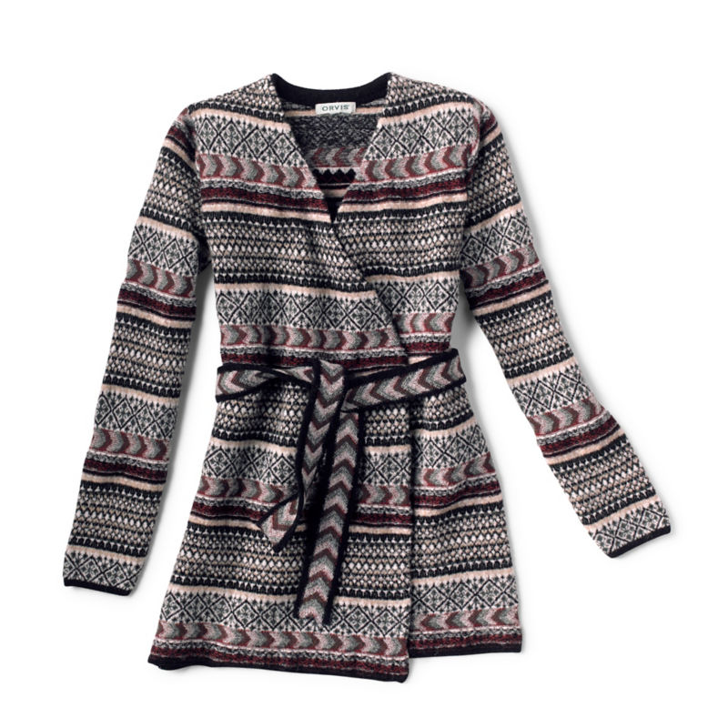 Stowe Wrap Cardigan - NATURAL/REDWOOD MULTI image number 1