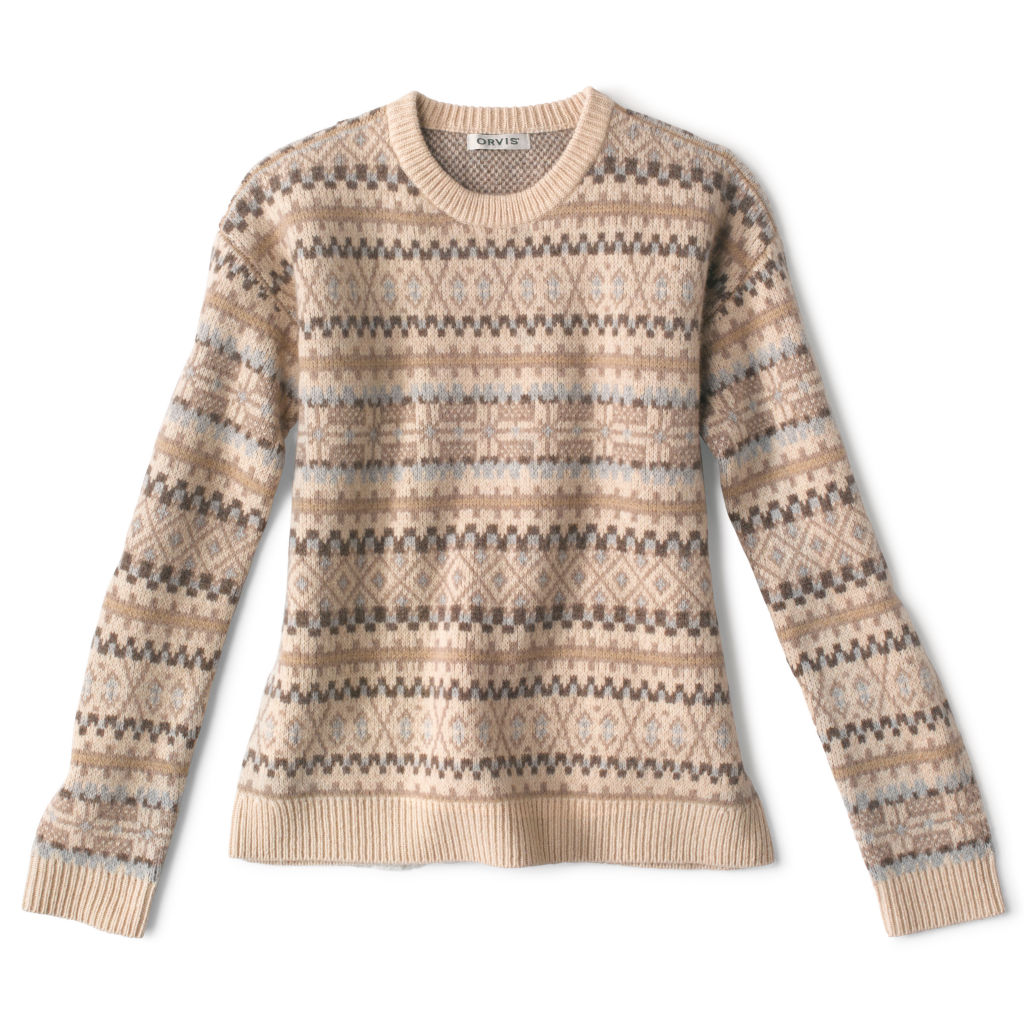 Women's Woodland Merino Wool Fair Isle Crew Sweater | Natural | Size Large | Wool/Merino | Orvis