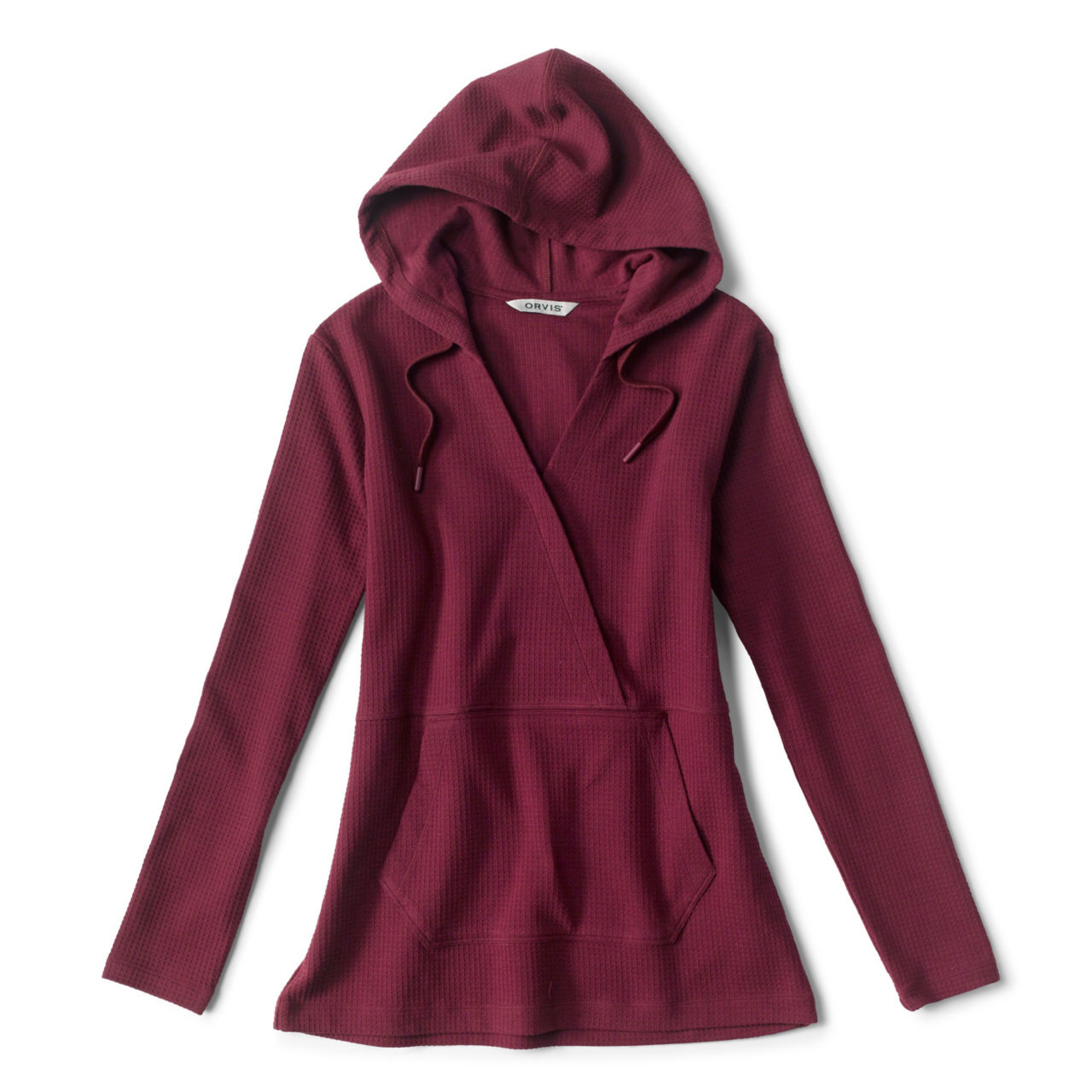 Lived-In Waffle Hooded Wrap Sweatshirt - PORT image number 0