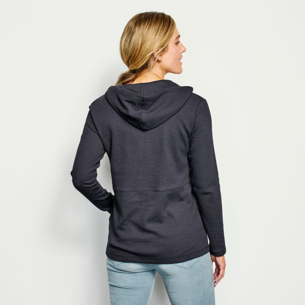 Lived-In Waffle Hooded Wrap Sweatshirt - CARBON image number 3