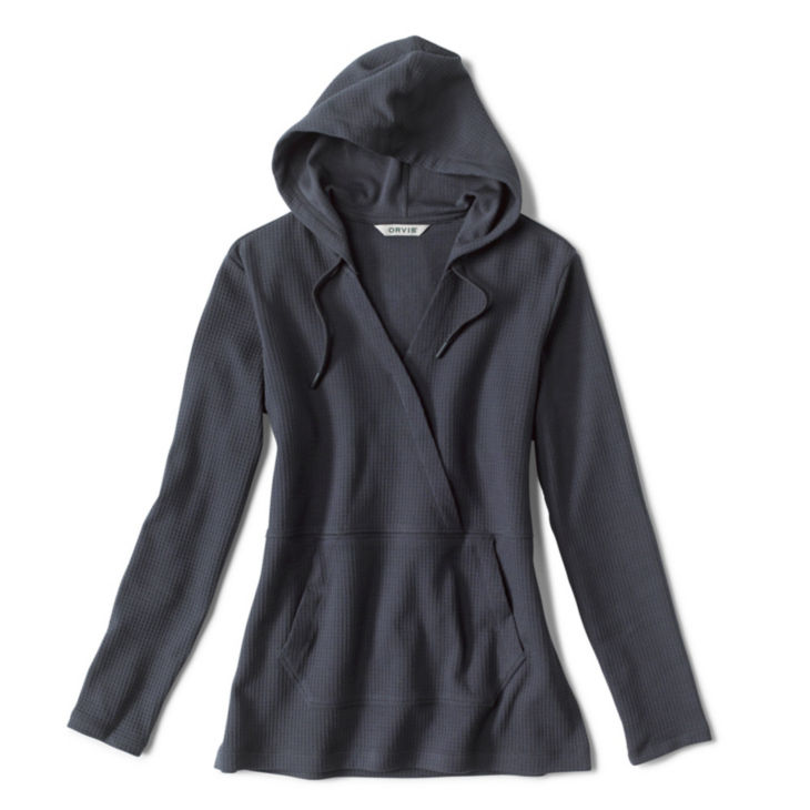 Lived-In Waffle Hooded Wrap Sweatshirt - CARBON