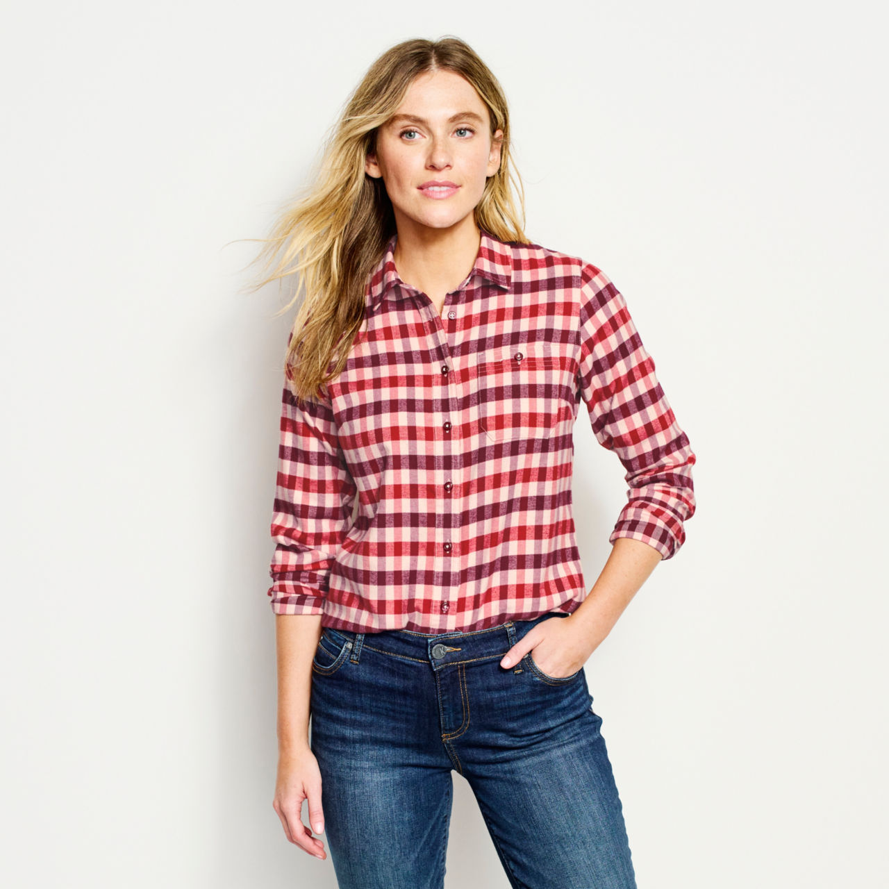 Women's Flat Creek Flannel Shirt - PALE CLAY image number 4
