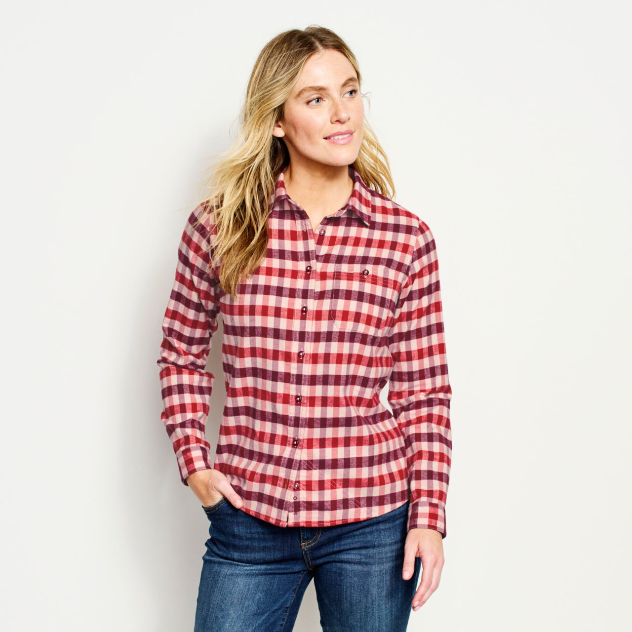 Women's Flat Creek Flannel Shirt - PALE CLAY image number 0