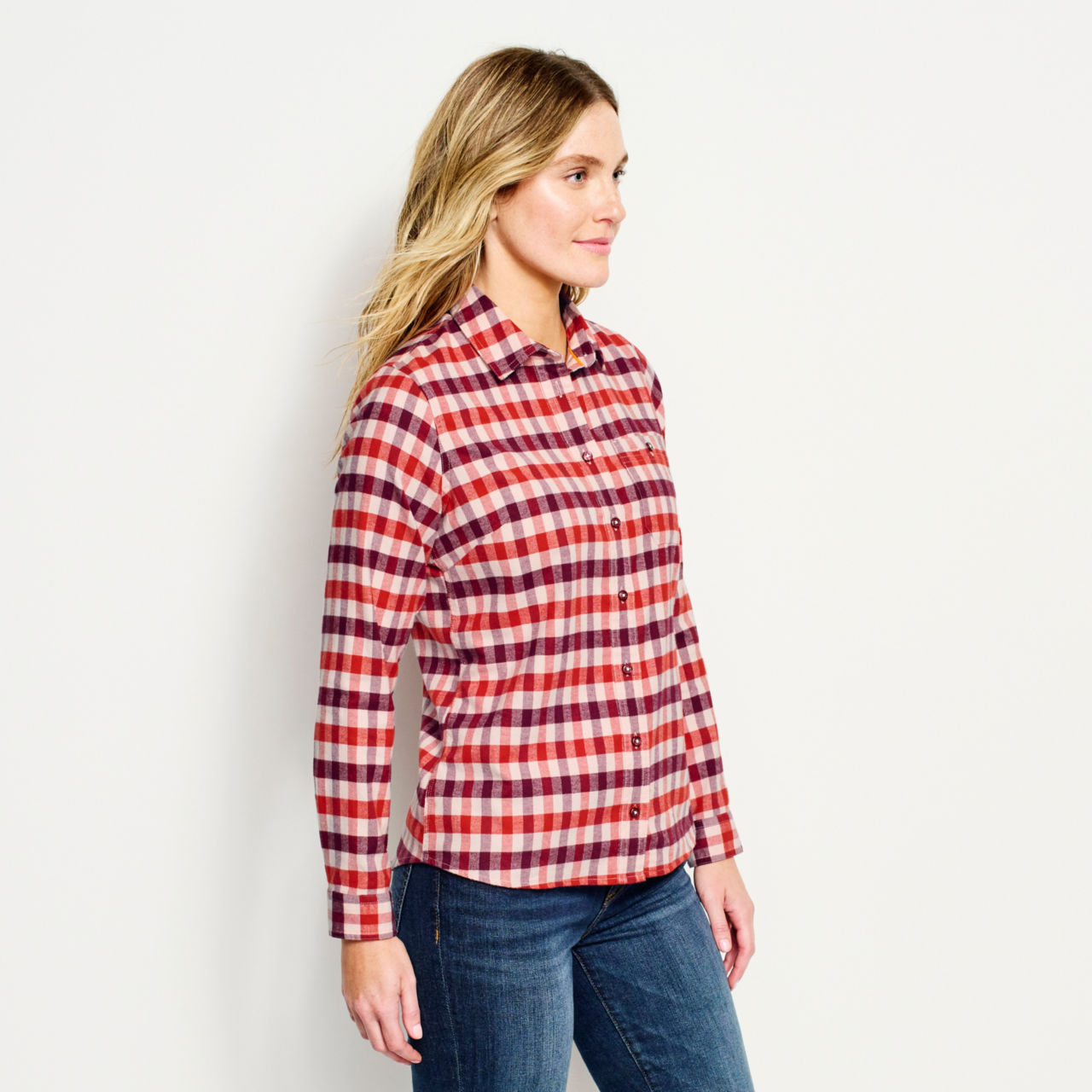 Women's Flat Creek Flannel Shirt - VANILLA image number 3