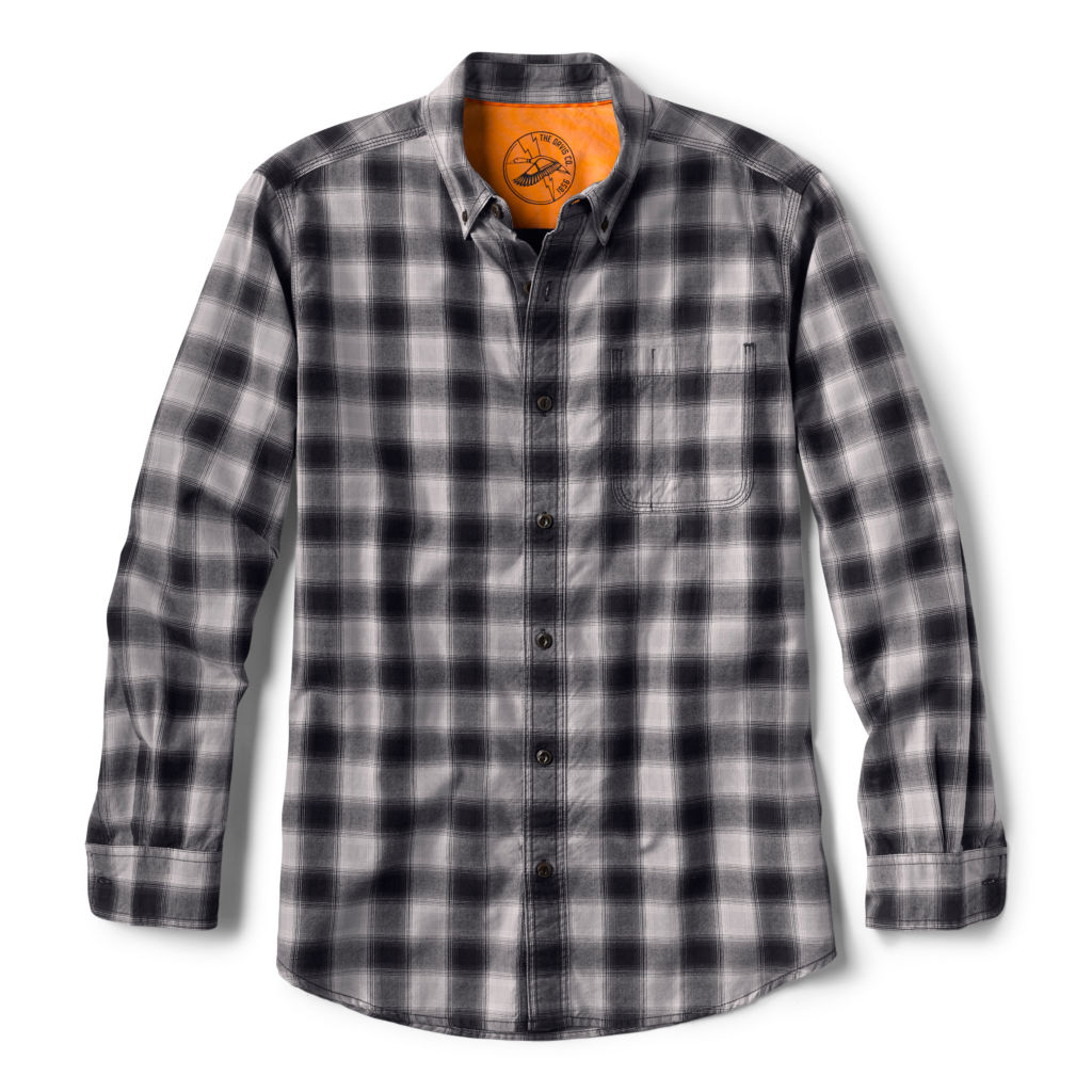 Duck Cloth Long-Sleeved Shirt - BLACK/GREY image number 0