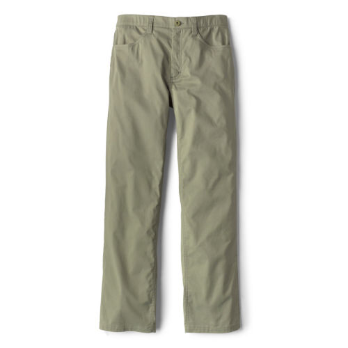 A soft green pair of pants.