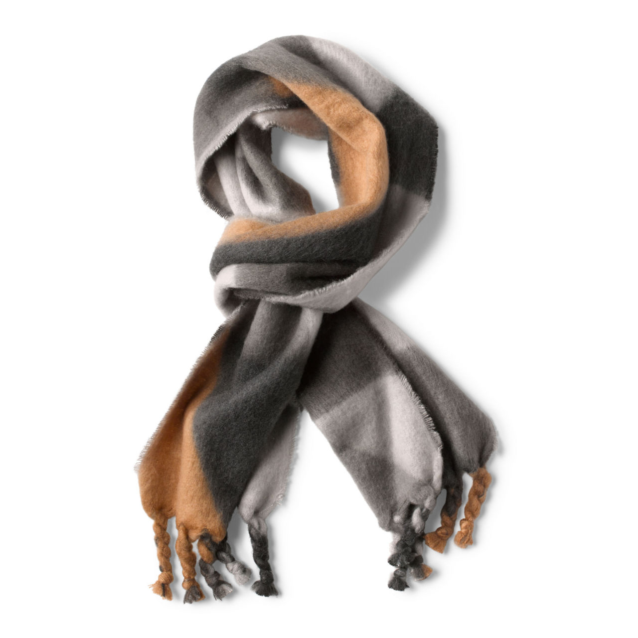 Colorblock Cozy Scarf - CHARCOAL/NATURAL image number 0