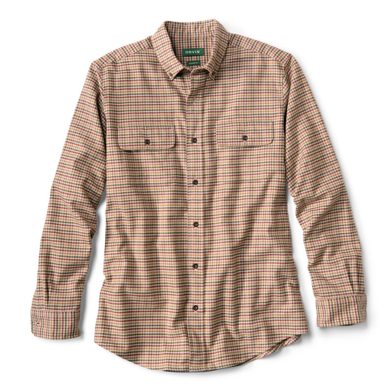 Buffalo Check Cotton/Wool Long-Sleeved Shirt - KHAKI image number 0