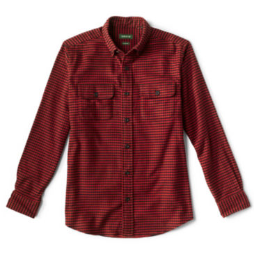 Buffalo Check Cotton/Wool Long-Sleeved Shirt - RED/BLACK