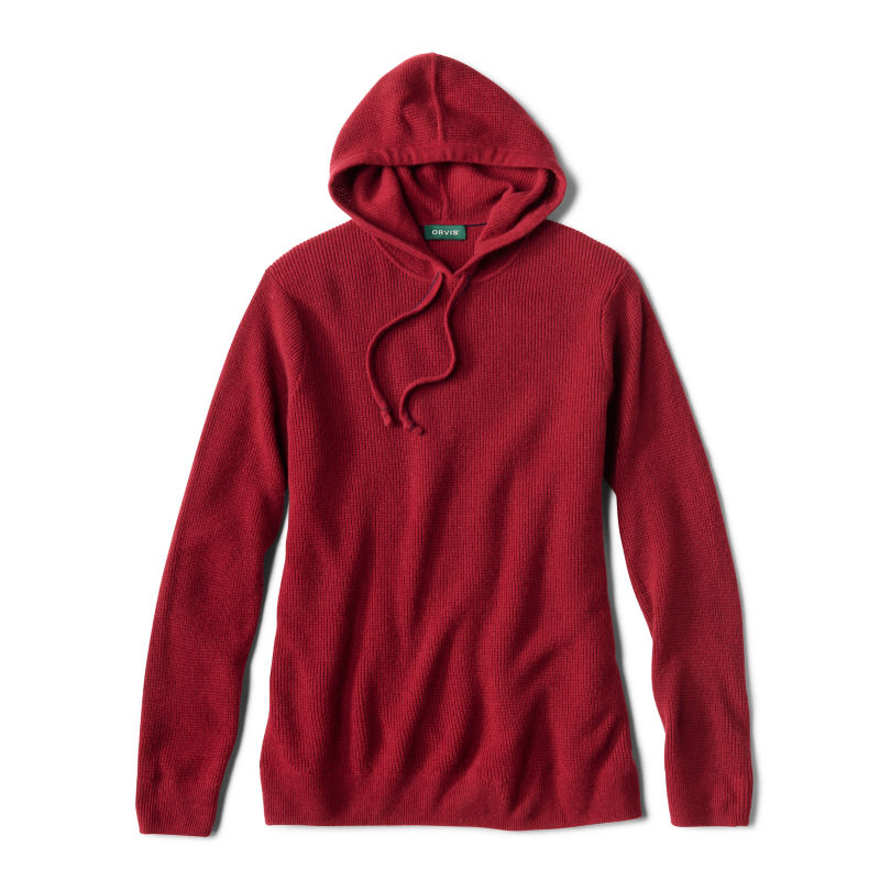 Waffle Hood Pullover - CRIMSON