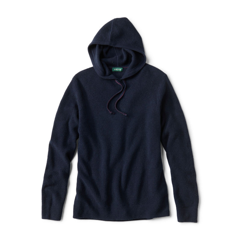 Waffle Hood Pullover - NAVY