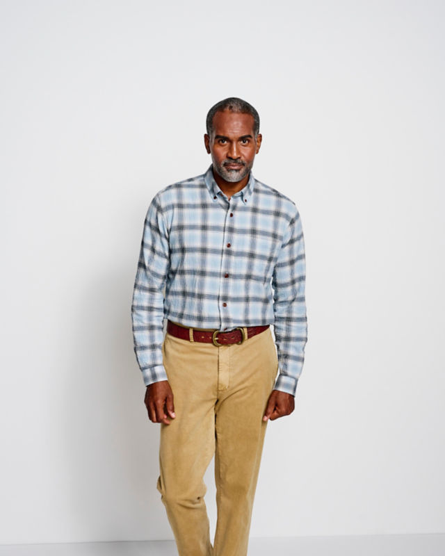 Crushed Herringbone Shirt - BLUE LAGOON image number 1