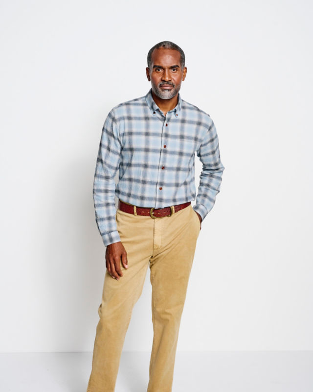 Crushed Herringbone Shirt - BLUE LAGOON image number 4