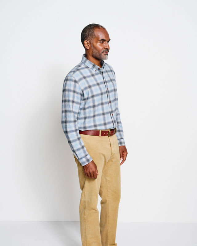Crushed Herringbone Shirt - BLUE LAGOON image number 2