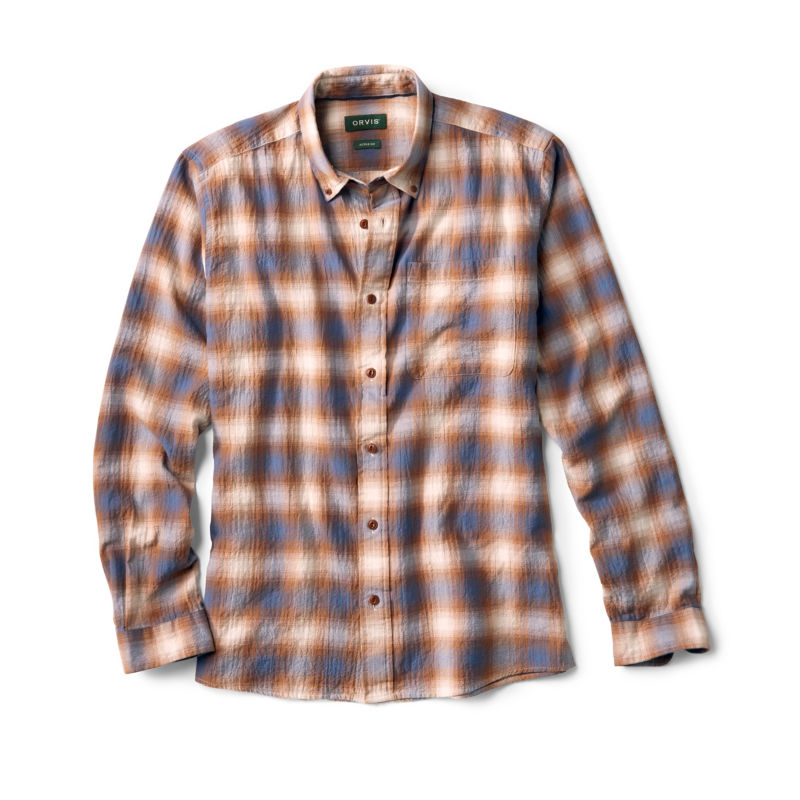 Crushed Herringbone Shirt - TRUE NAVY