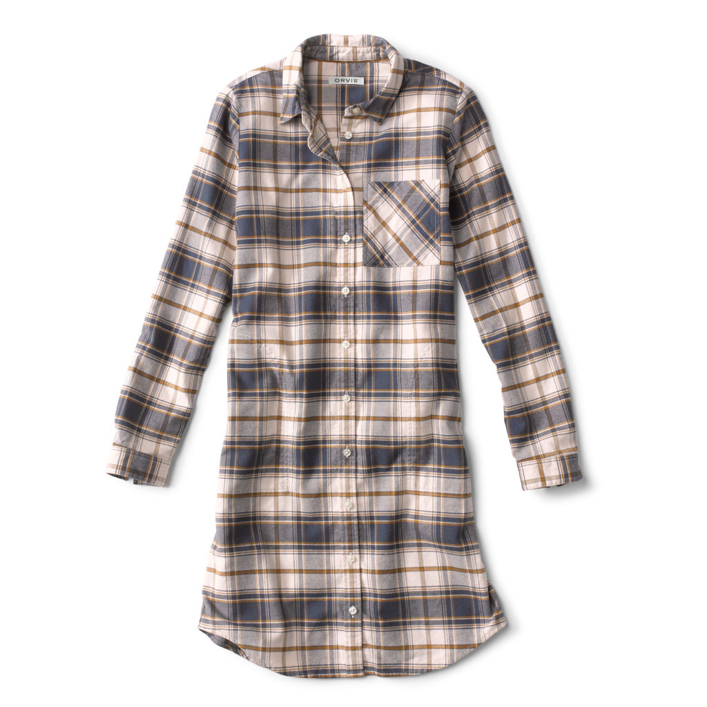 Lodge Flannel Shirt Dress - VANILLA image number 0