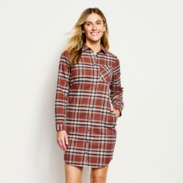 Lodge Flannel Shirt Dress - 