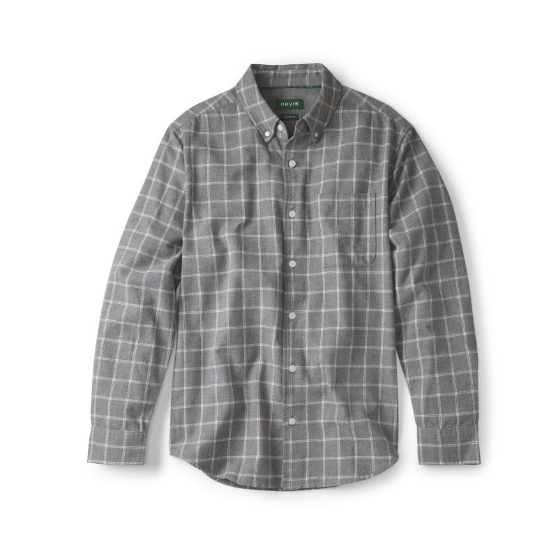 Regent Long-Sleeve Flannel Shirt - DARK GREY HEATHER/SNOW image number 0