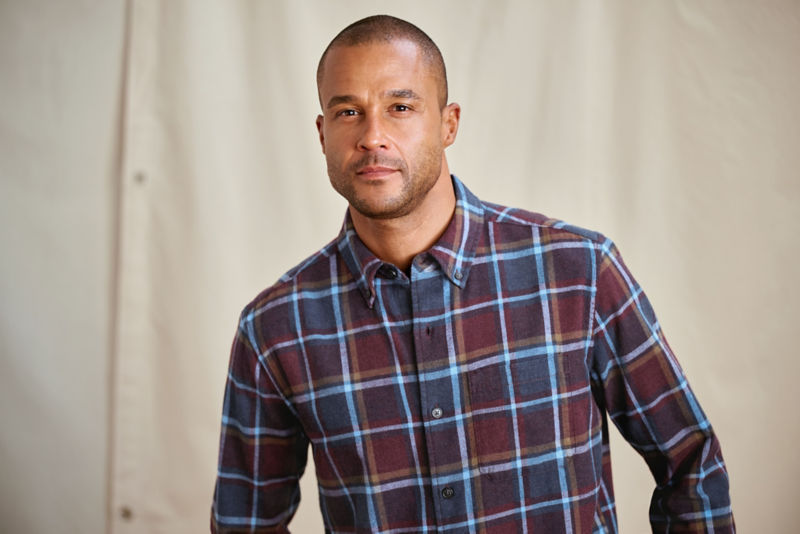 Regent Long-Sleeve Flannel Shirt - RAISIN/BLUE JAY image number 1