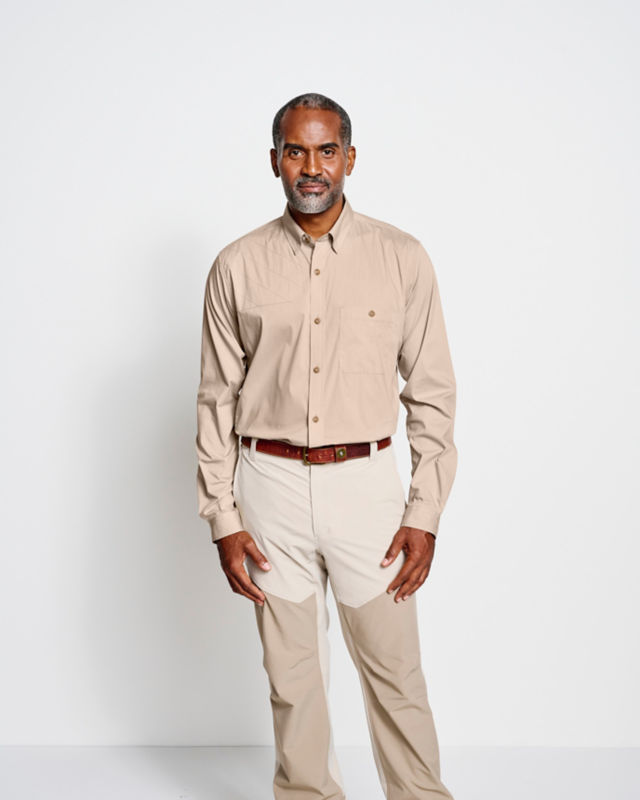 Men&rsquo;s Featherweight Long-Sleeved Shooting Shirt - BLAZE/DUSTY OLIVE image number 3