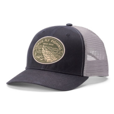 Waxed Cotton Trout Sip Trucker Hat - NAVY