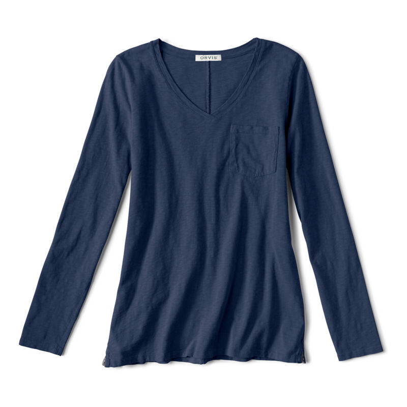 Canyon Long-Sleeve V-Neck Tee - TRUE NAVY