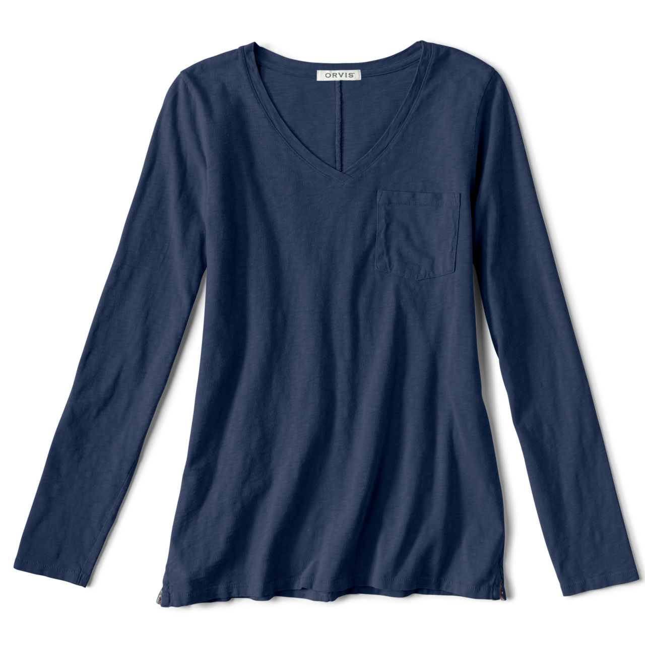 Canyon V-Neck Long-Sleeved Tee - TRUE NAVY image number 0