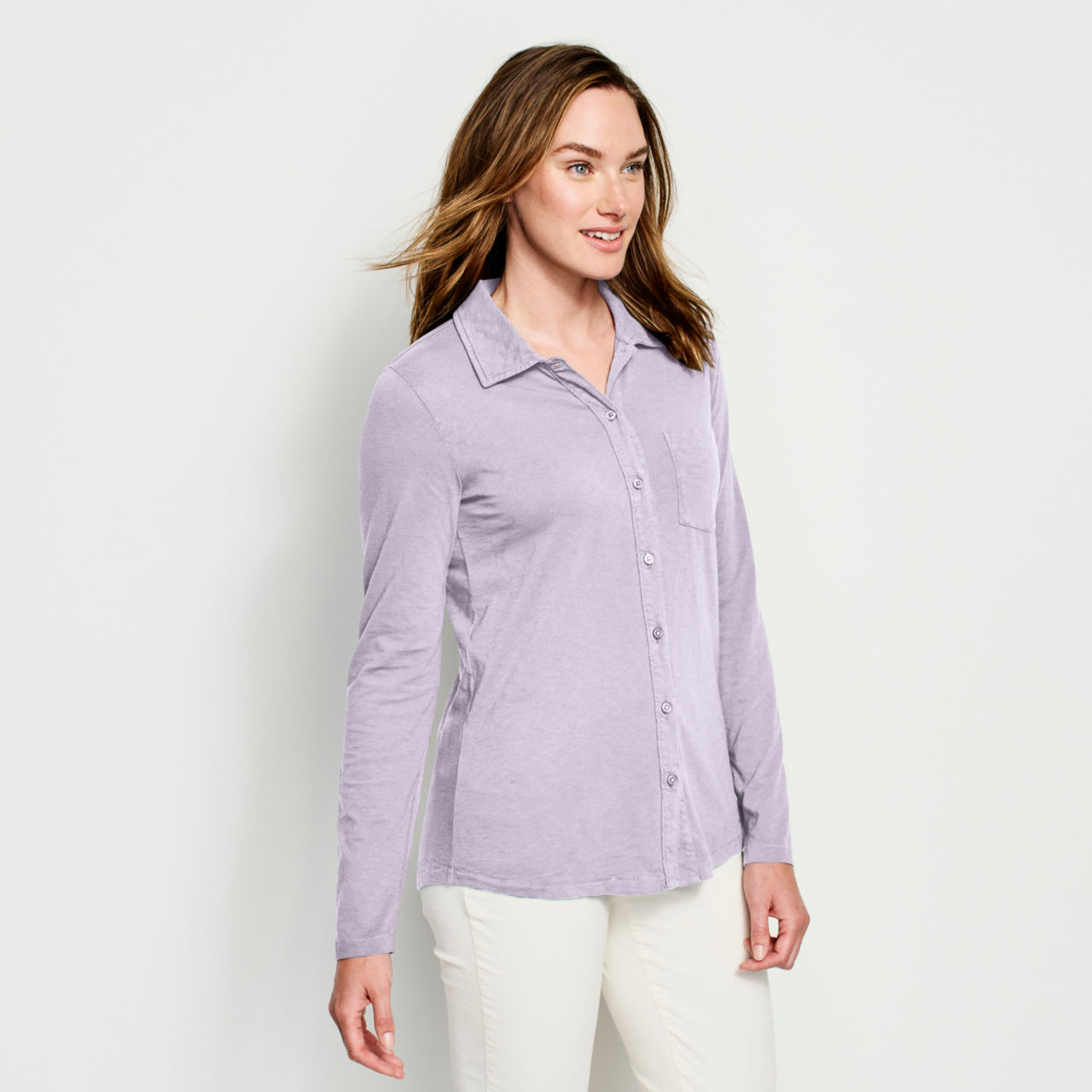 Canyon Button-Front Tee - PURPLE FOG image number 2