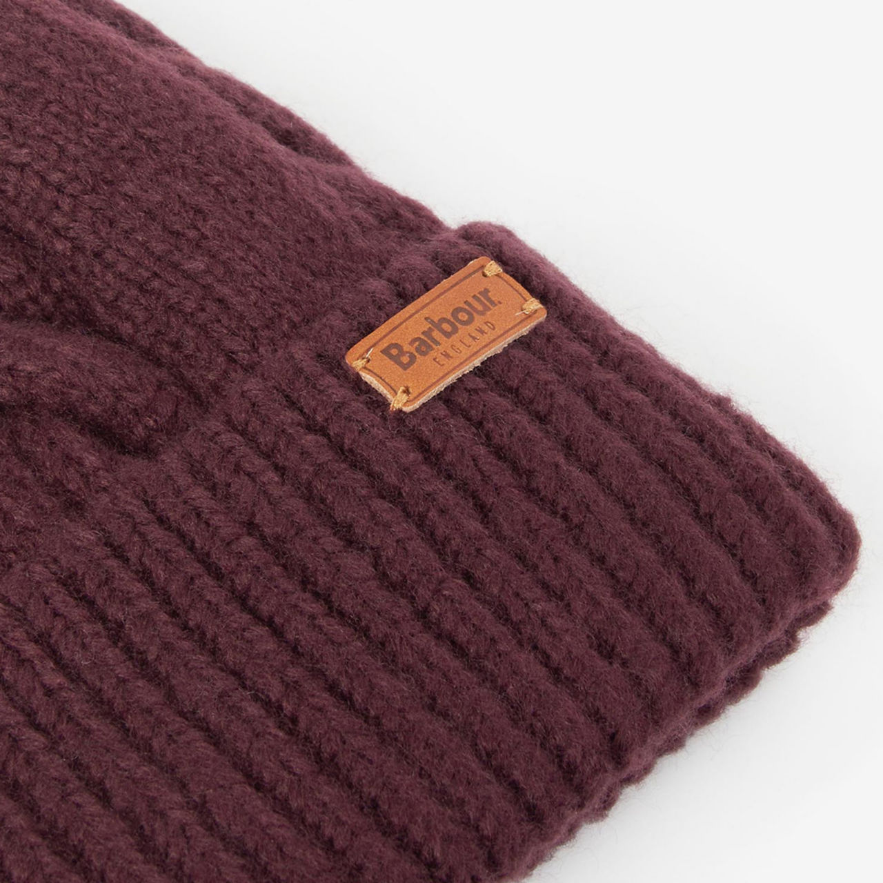 Barbour® Meadow Cable Beanie - BLACK CHERRY image number 2