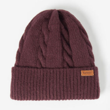 Barbour® Meadow Cable Beanie - BLACK CHERRY